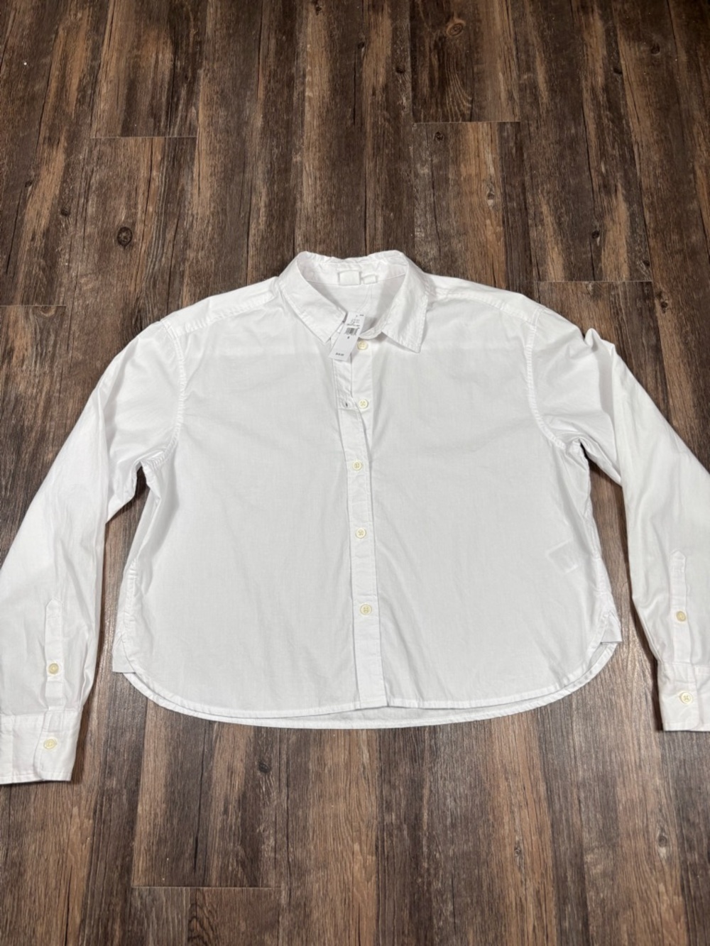 GAP Women’s White Cropped Button Down Shirt Size S 100% Cotton NWT
